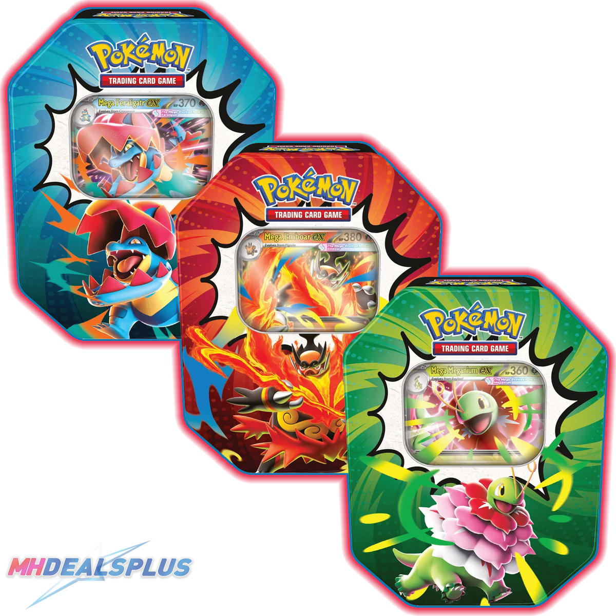 pokemon metal box cards Mega Moonlit 2-Tin Lot perfect for collectors and players alike Pokmon Mini Tin Jewelry Box