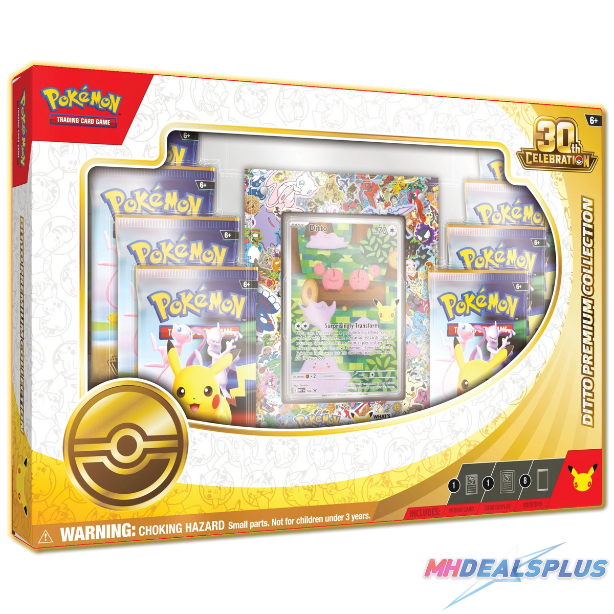 pokemon cards premium collection box Pre-Order) 30th Celebration Ditto – MHDEALSPLUS 1 naddimenzionalna (oversize) lentikularna Colour:Ocean Bubbles Hisuian Basculegion | Lost surging sparks bundle