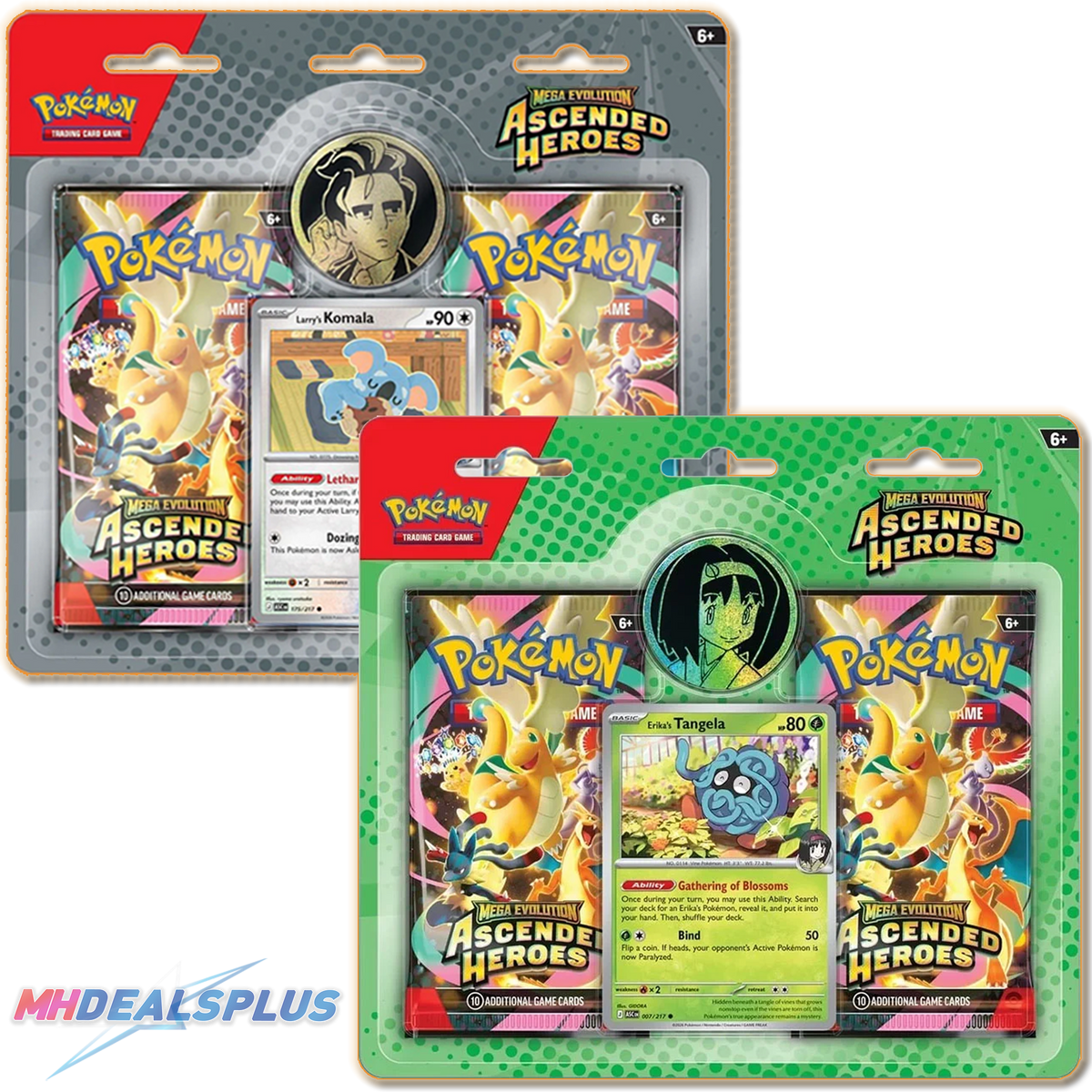 Pokemon Ascended Heroes 2-Pack Blister Set of 2 (Larry/Erika