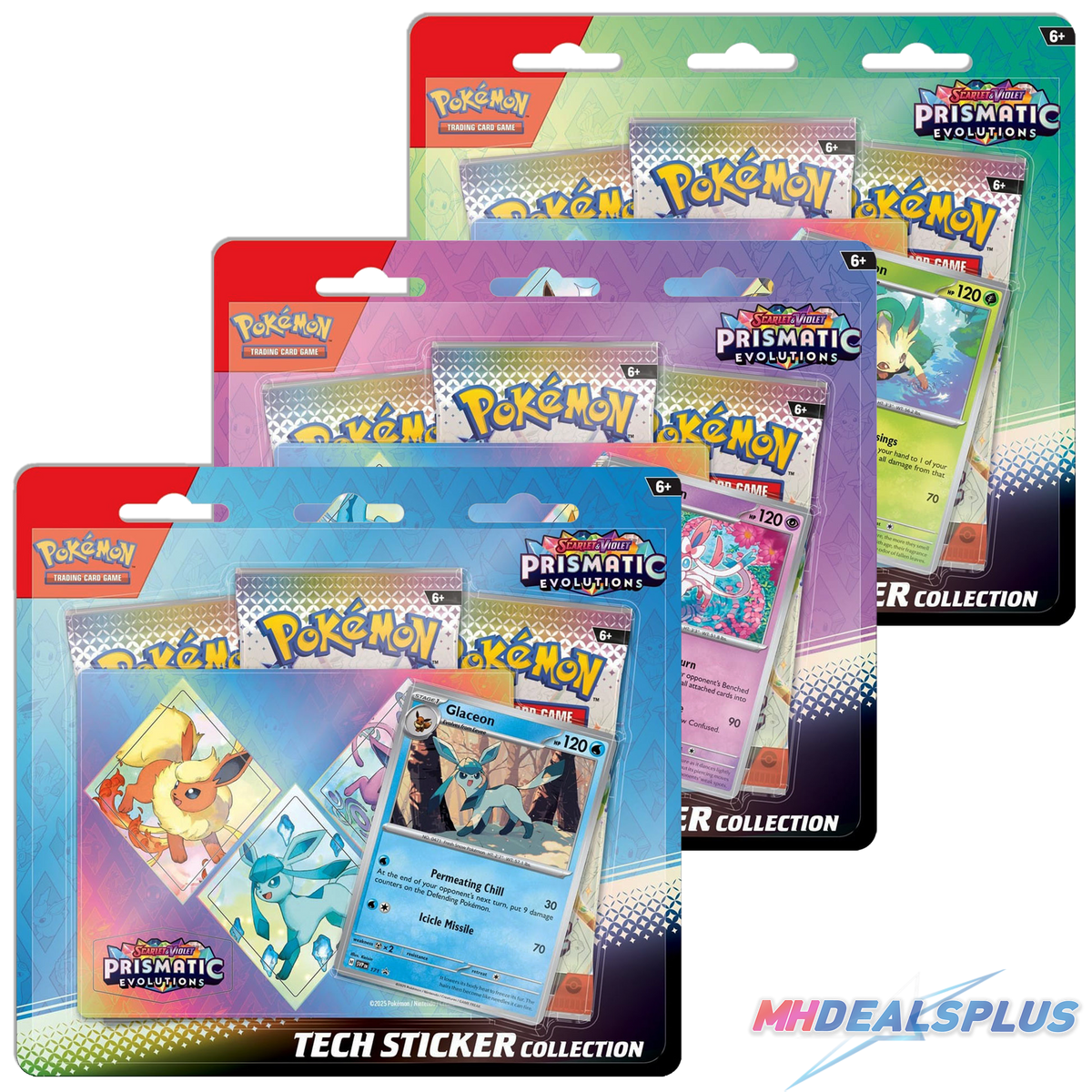 Pokemon Prismatic Evolutions Tech Sticker Collection Set of 3 – MHDEALSPLUS