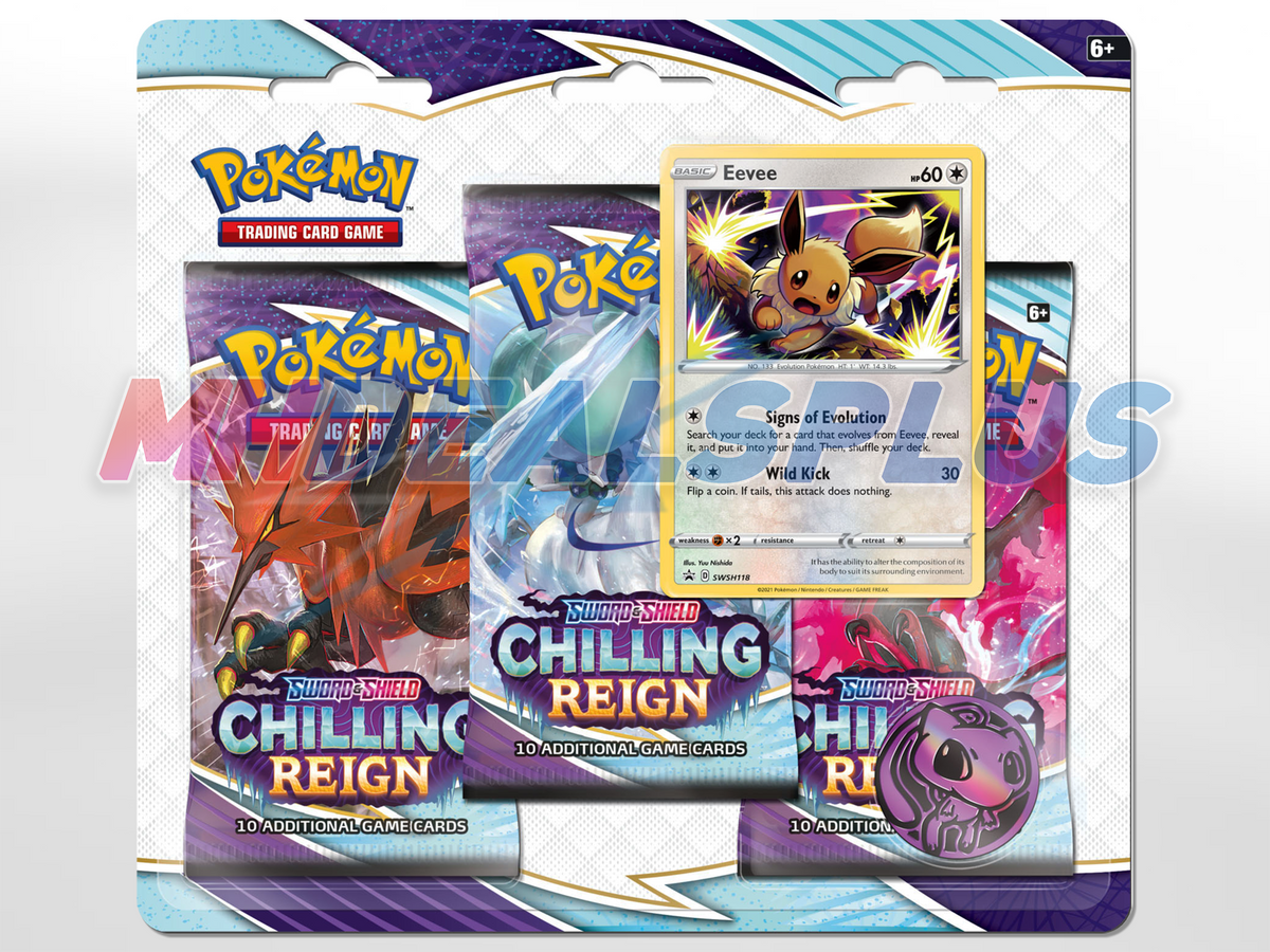 Pokemon TCG Chilling Reign 3-Pack Blister Sealed Case