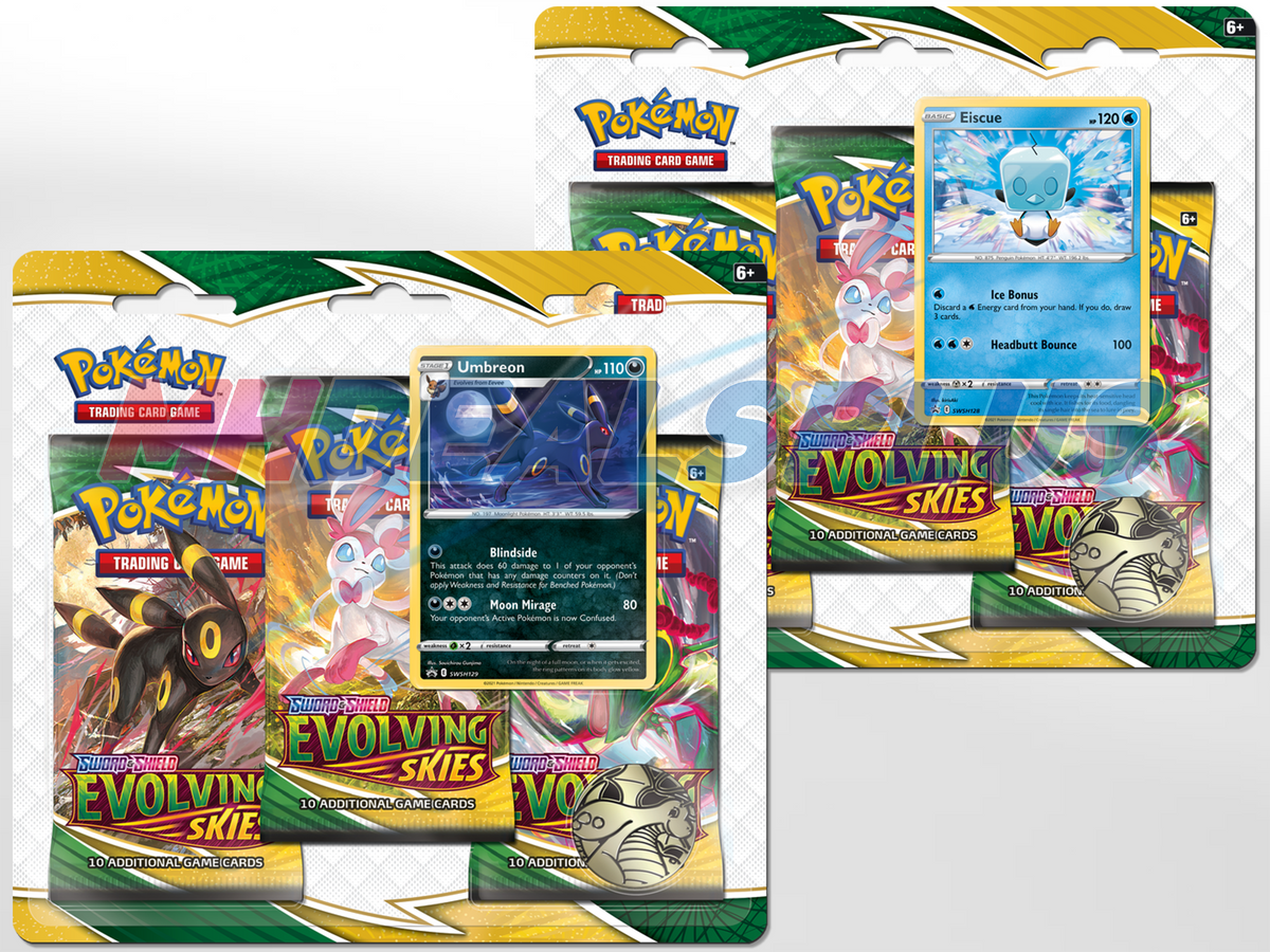 pokemon sword and shield 3 card pack TCG & Evolving Skies 3-Pack Blister w/ Umbreon & – MHDEALSPLUS Mega Starmie ex Style:Colorful Pokemon Silouttes - Scarlet Violet 151 🚦1 Pokemon Japanese 1st Apex Sleeves