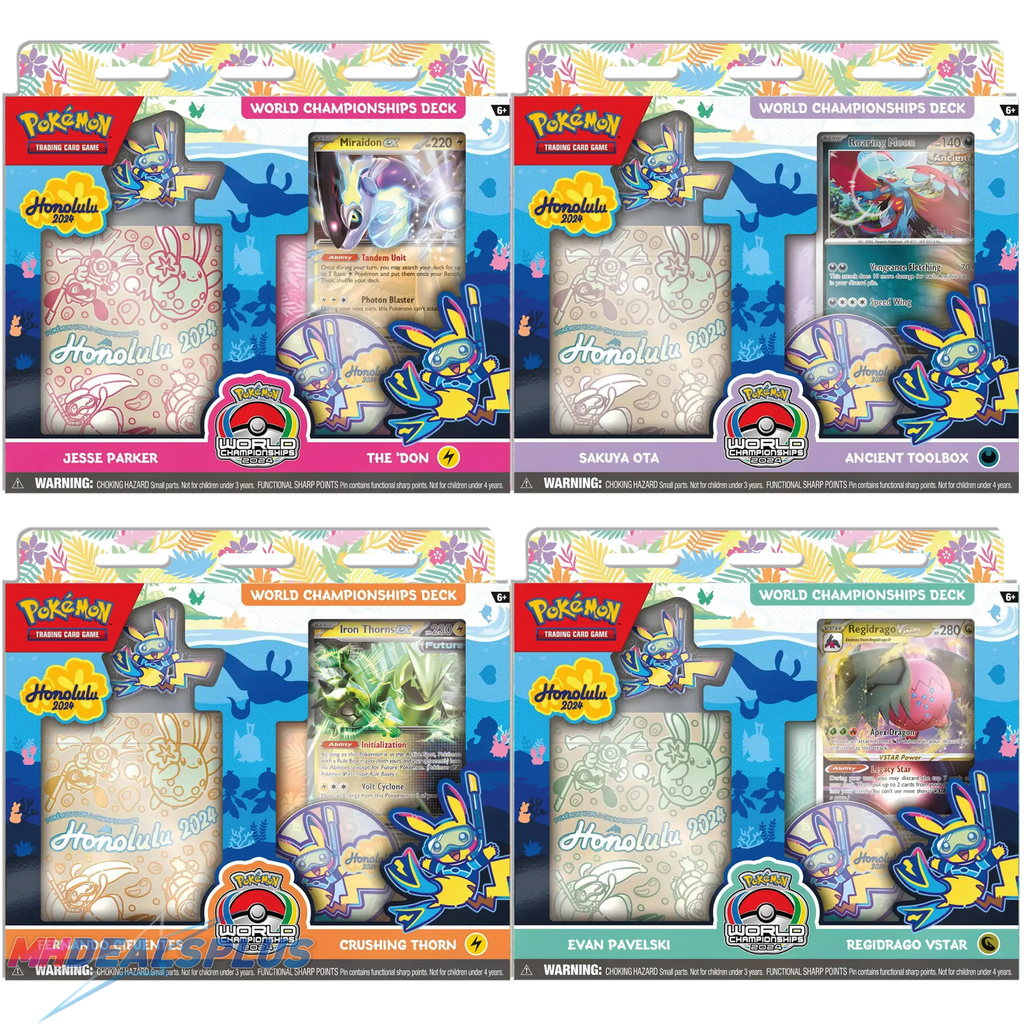 Pokemon 2024 World Championships Deck Set of 4 (Miraidon, Roaring Moon MHDEALSPLUS Pokemon 2024 World Championships Deck Set of 4 (Miraidon, Roaring Moon MHDEALSPLUS