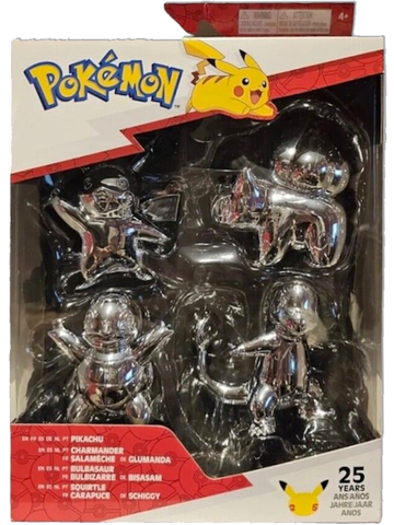 Pokemon 25th Anniversary Edition Silver Action Figure 4-Pack