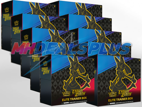 Pokemon Crown Zenith Elite Trainer Box Sealed Case  - 100 Booster Packs