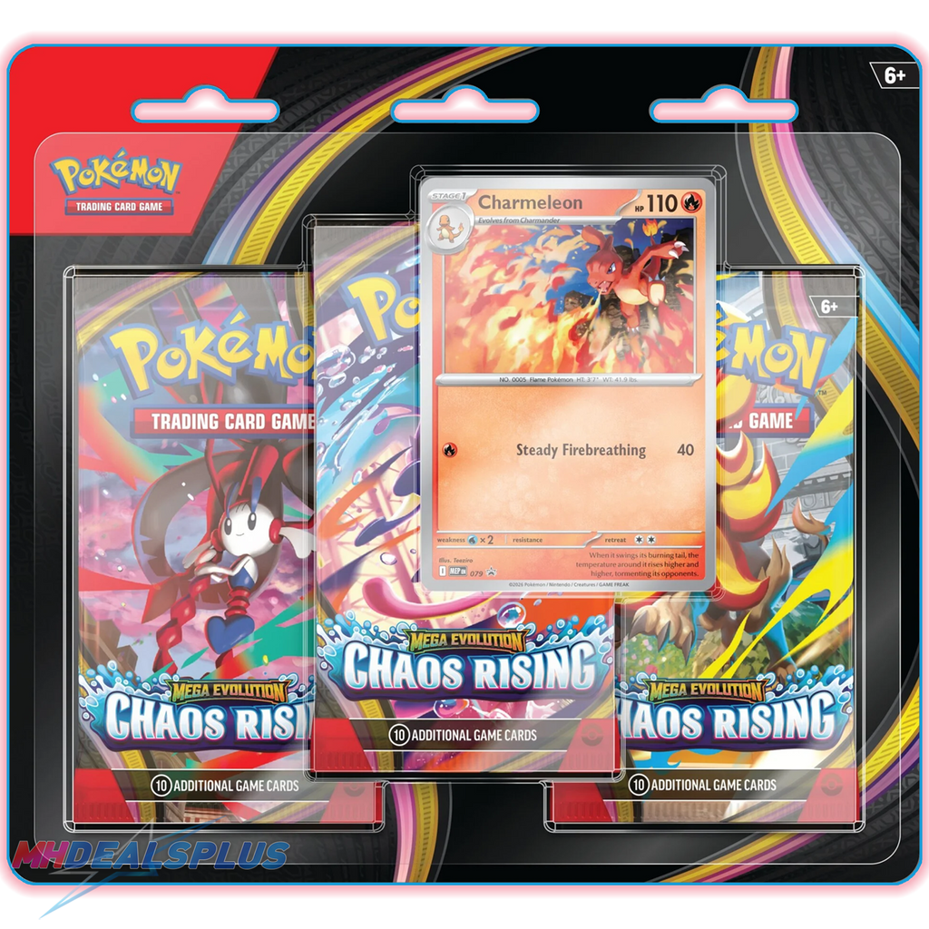 Pokemon Chaos Rising 3-Pack Blister Pack MHDEALSPLUS Pokemon Chaos Rising 3-Pack Blister Pack MHDEALSPLUS