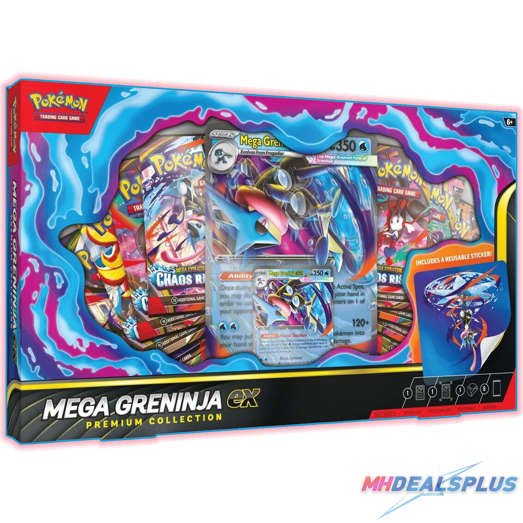 Pre-Order) Pokemon Mega Greninja ex Premium Collection MHDEALSPLUS Pre-Order) Pokemon Mega Greninja ex Premium Collection MHDEALSPLUS