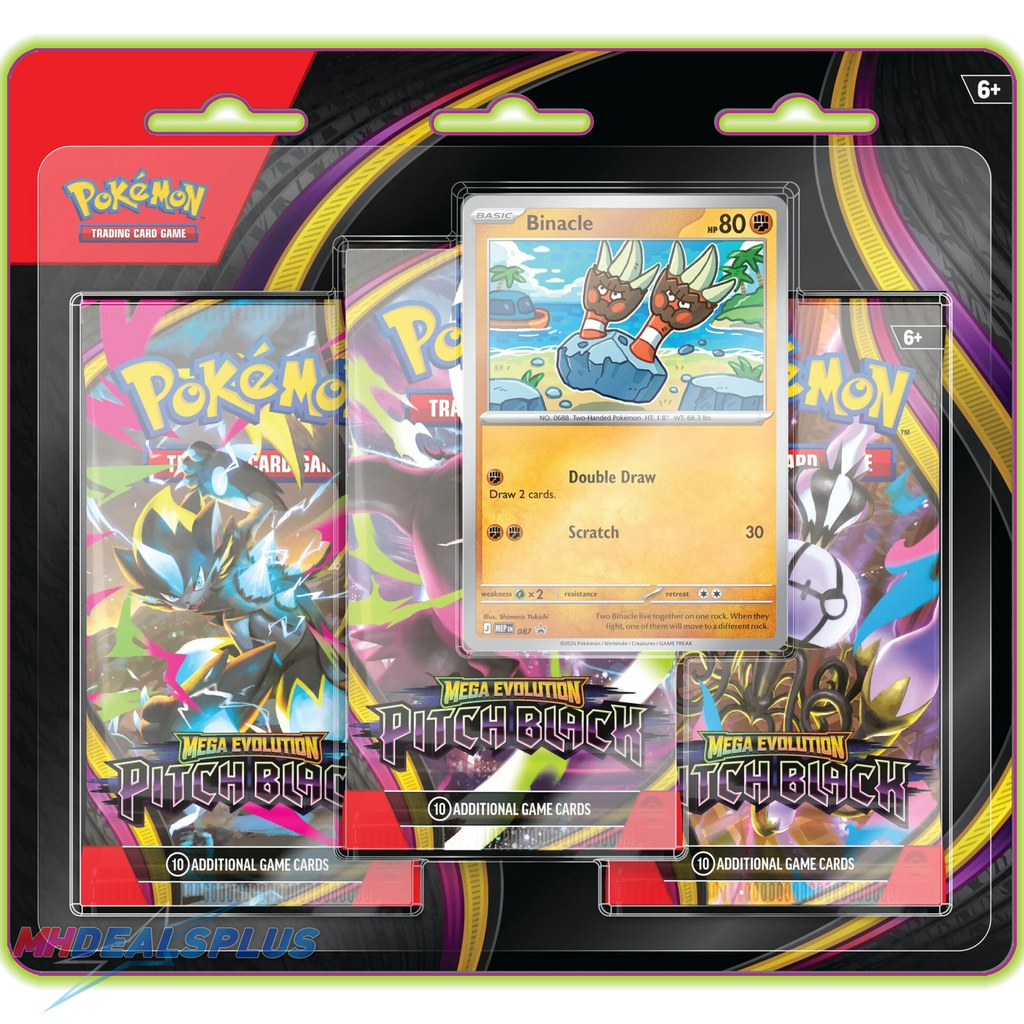 Pre-Order) Pokemon Pitch Black 3-Pack Blister Pack MHDEALSPLUS Pre-Order) Pokemon Pitch Black 3-Pack Blister Pack MHDEALSPLUS