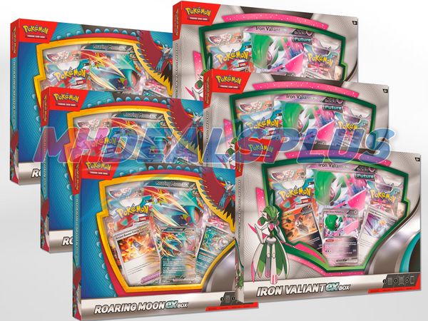 roaring moon japanese booster box Pokemon EX + Iron Valiant EX Sealed Case Style:Melmetal double sided card binder the Ancient Roar expansion Waifu Tax - The