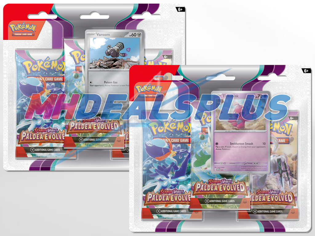 Pokemon Paldea Evolved 3 Pack Set of 2 - 6 Booster Packs MHDEALSPLUS Pokemon Paldea Evolved 3 Pack Set of 2 - 6 Booster Packs MHDEALSPLUS