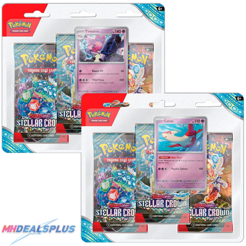 Pokemon Stellar Crown 3-Pack Blister Set of 2