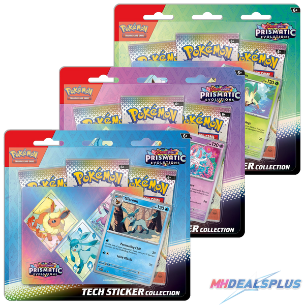 Pokemon Prismatic Evolutions Tech Sticker Collection Set of 3
