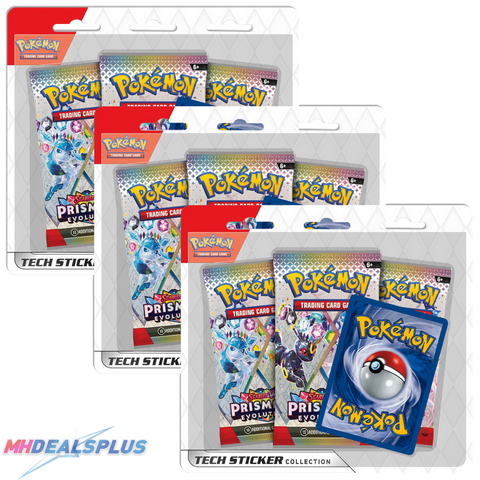 (Pre-Order) Pokemon Prismatic Evolutions Tech Sticker Collection Set of 3