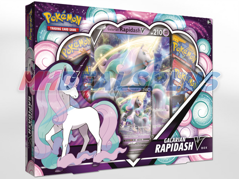 Pokemon TCG: Galarian Rapidash V Collection Box - 4 Booster Packs