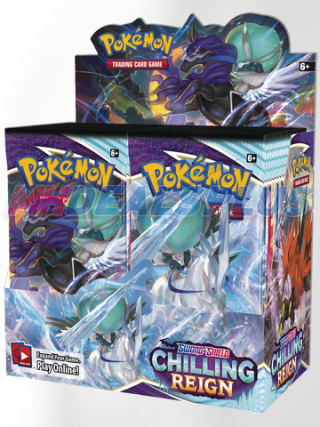 Pokemon TCG Sword & Shield Chilling Reign Booster Box Sealed Case - 6 Booster Boxes