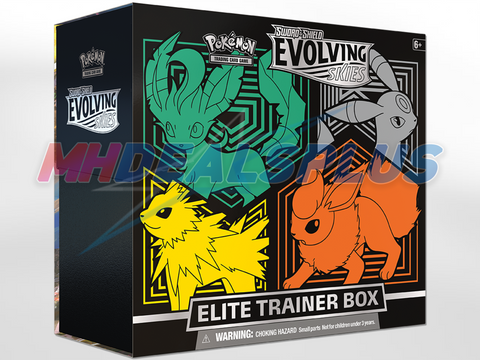 Pokemon TCG Evolving Skies Elite Trainer Box (Leafeon, Umbreon, Jolteon, Flareon) - 8 Booster Packs
