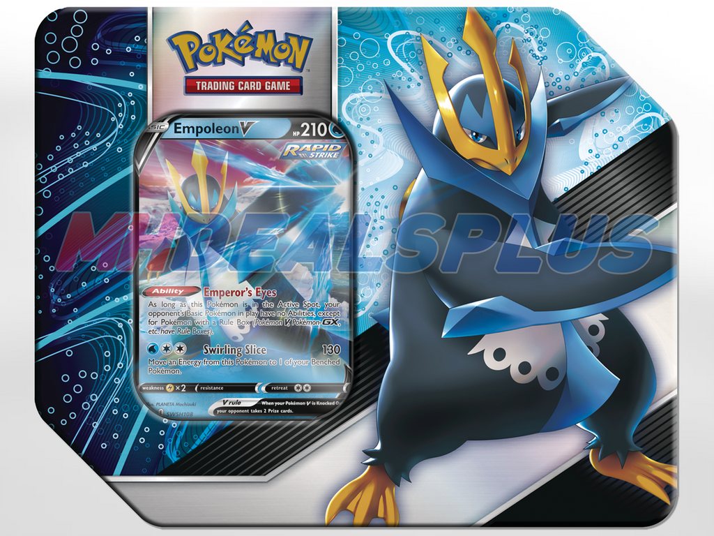 Pokemon TCG V Strikers Tin - Tyranitar V & Empoleon V Set of 2 Tins - MHDEALSPLUS Pokemon TCG V Strikers Tin - Tyranitar V & Empoleon V Set of 2 Tins - MHDEALSPLUS