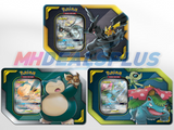 Pokemon TCG Tag Team Tin Set: Pikachu & Zekrom GX Tin, Celebi & Venusaur GX Tin, Eevee & Snorlax GX Tin