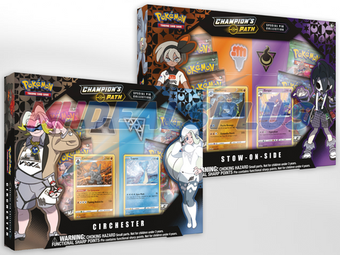 Pokemon TCG Champion's Path Special Pin Collection Circhester & Stow-On-Side Gym - 10 Booster Packs