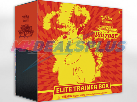 Pokemon TCG Sword & Shield Vivid Voltage Elite Trainer Box Sealed Case - 10 Boxes